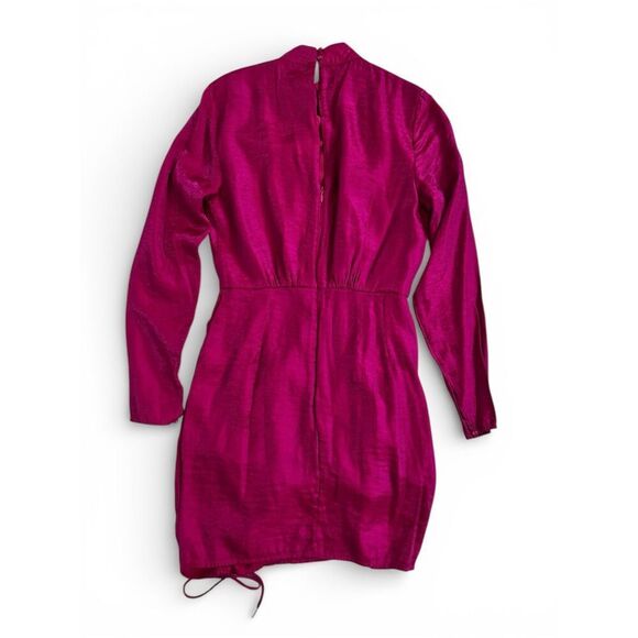 Finders Keepers Yasmine Fuchsia Ruched Dress XS/ 2 Valentine Date Cocktail Party - Picture 4 of 16